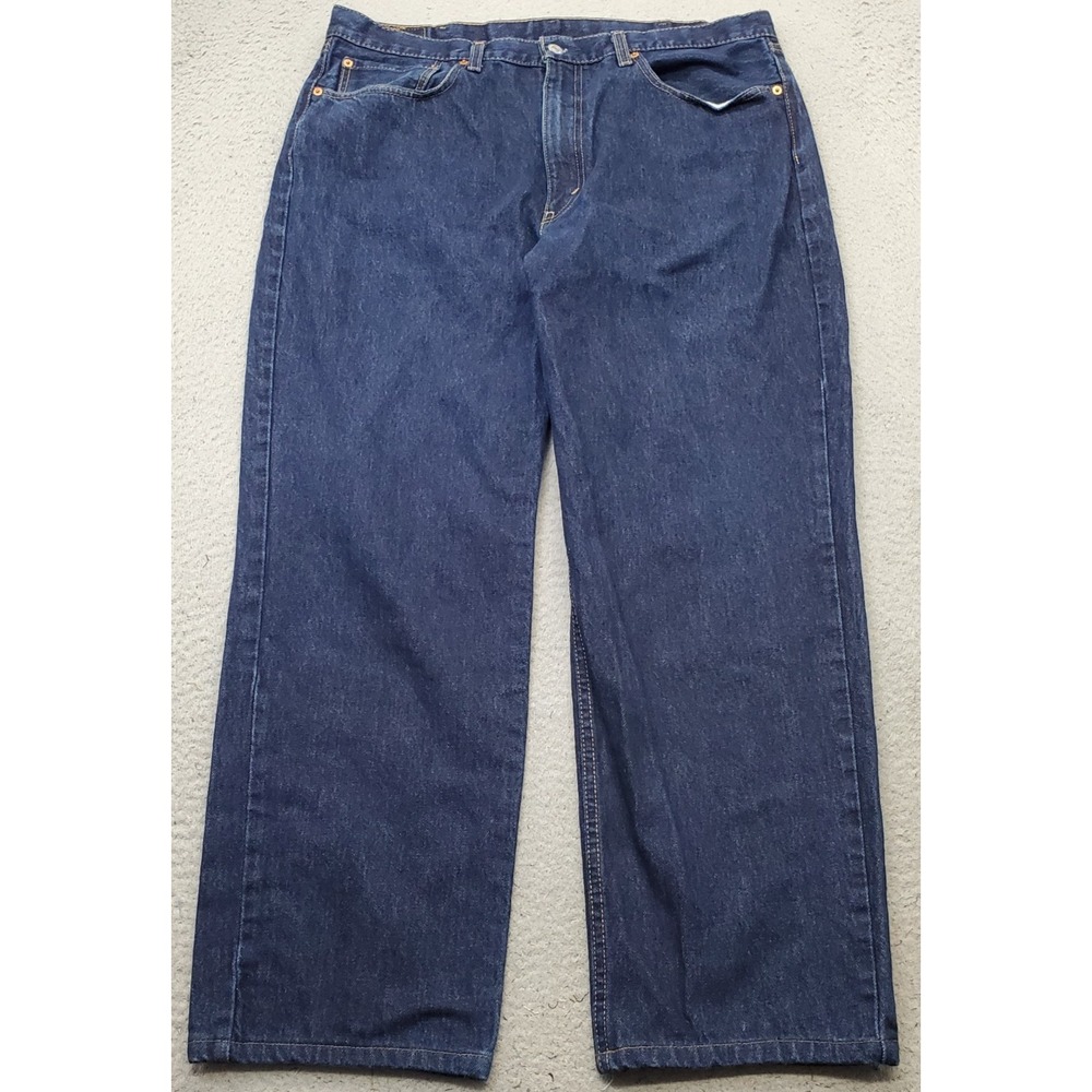 Levi's 550 Jeans Mens 38x32 Blue Denim Red Tab Relaxed Straight 5 Pocket Stretch
